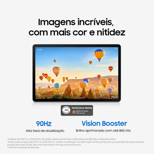 Tablet Samsung Galaxy Tab S10 FE, 128GB, 8GB RAM, Tela Imersiva de 10.9" 90Hz, Camera Traseira de 8MP, Câmera Frontal de 13MP Ultra Wide, Wifi 6, IP68, Android 15 Cinza - Imagem 3