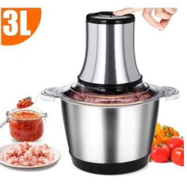 3L Picador De Alimentos Moedor De Carne Mixer Elétrica Processador Cozinha Casa Alho - 110v-220v - Imagem 3
