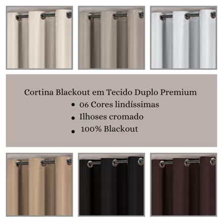 Cortina de Sala Quarto 100% Blackout Corta Luz Varias Cores - Imagem 2