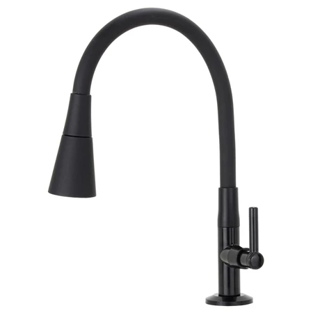 Torneira Bancada Cozinha Gourmet Preta Flexivel 2 Jatos 1/4 de volta para mesa pia bancada e mármore - Imagem 3