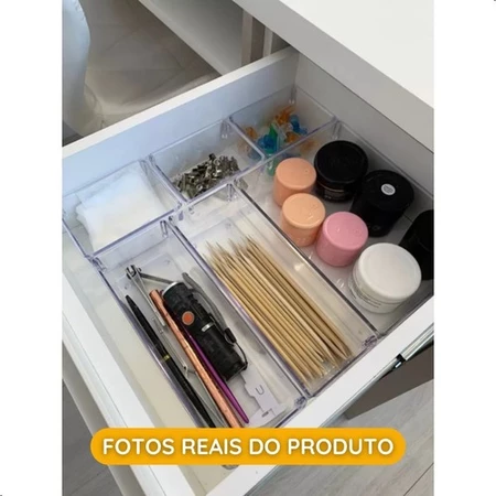 Kit 25 Organizador Multiuso Modular Gavetas Geladeira Acrilico Cristal - Imagem 2