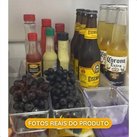 Kit 25 Organizador Multiuso Modular Gavetas Geladeira Acrilico Cristal - Imagem 3