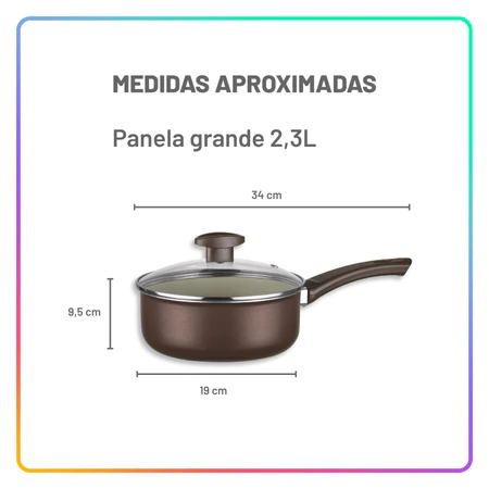Jogo de Panelas Antiaderente 10 Peças com Utensílios e Frigideiras para Cozinha Completa - Imagem 2