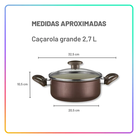 Jogo de Panelas Antiaderente 10 Peças com Utensílios e Frigideiras para Cozinha Completa - Imagem 5
