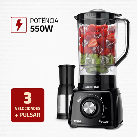 Liquidificador Mondial L‑99 Turbo 550 W 3 Velocidades - Imagem 2