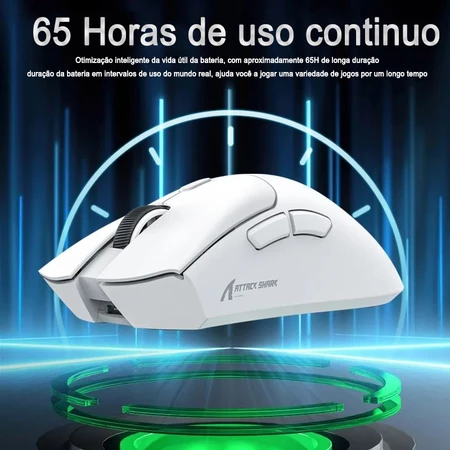 Mouse Sem Fio Attack Shark R118000dpi 1000 Hz Conexão Trimodo PAW3311 Macro Para Jogos - Imagem 4