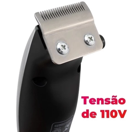 Máquina De Cortar Cabelo Barbeador Aparador Profissional Acabamento Barba 9 Peças Elétrico 110V - Imagem 2