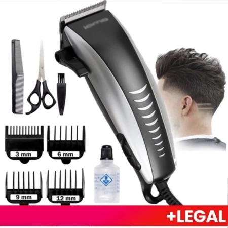 Máquina De Cortar Cabelo Barbeador Aparador Profissional Acabamento Barba 9 Peças Elétrico 110V - Imagem 3