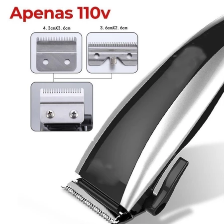 Máquina De Cortar Cabelo Barbeador Aparador Profissional Acabamento Barba 9 Peças Elétrico 110V - Imagem 4
