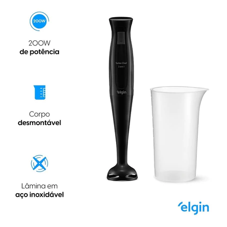 Mixer 3 em 1, Turbo Chef Elgin - 200W, Preto - Imagem 2