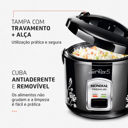 Panela Elétrica Mondial NPE-08-5X Fast Rice 5 Xícaras 400W - Imagem 3